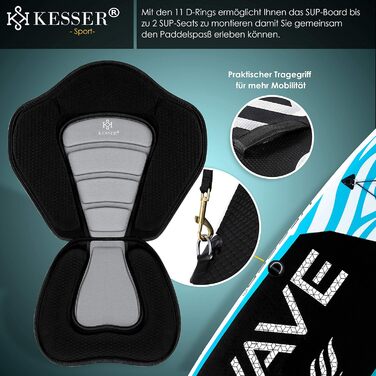 KESSER® Надувна SUP-дошка для веслування, преміум, 6 дюймів, з повним комплектом аксесуарів, для водного спорту, до 130 кг