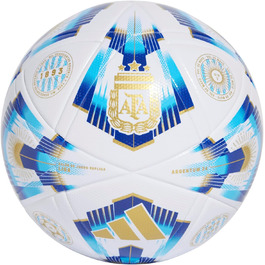 М'яч для футболу adidas Аргентина Ліга, розмір 4, білий/блакитний/золотий, унісекс
