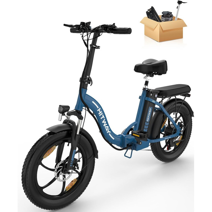 Велосипед складаний HITWAY E-Bike20, акум. 12 Ач, запас 35-90 км, 7 передач