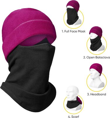 Маска для обличчя Snowledge Ski Balaclava Winter S-4XL Rose