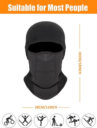 Маска Voofly Balaclava флісова вітрозахисна лижна One size