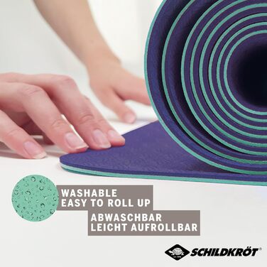 Двоколірний килимок для йоги Schildkröt Fitness BICOLOR, без ПВХ, нековзна поверхня, 180x61x0,4 см, у чохлі