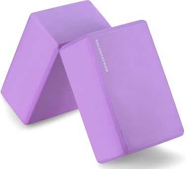 Набір 'BalanceFrom GoYoga з 2 блоків для йоги високої щільності, 9''x6''x4' кожен найновіша версія фіолетовий