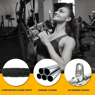 Насадка для блочної тяги ToughFit LAT Pulldown, V-гриф, подвійний D-гриф, трицепс-канат для домашнього тренажера, набір 3 в 1
