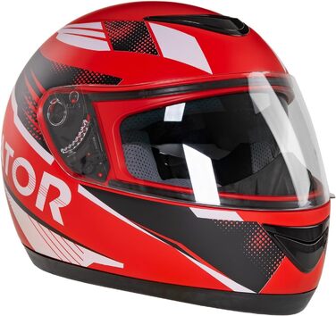 Мотошолом з сонцезахисним візором Integralhelm матовий червоно-білий для мотоцикла, квадроцикла, складаний