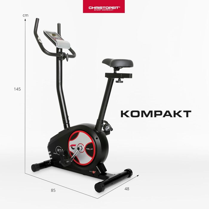 Веловелотренажер Christopeit Sport Ergometer BT 4-24-Stage, вага до 120 кг, магнітна гальмівна система 7 кг, РК-дисплей