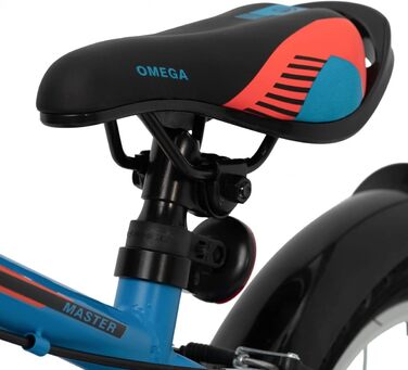 Дитячий велосипед OMEGA BIKES Master для дівчаток та хлопчиків, алюмінієва рама 12-20 дюймів, ручне гальмо, допоміжні колеса, дитячий велосипед класичний, велосипед для дітей 16 дюймів синій