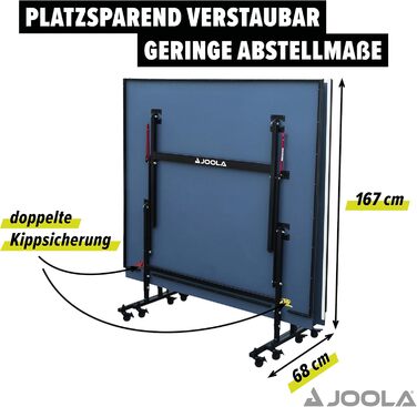 Стіл для настільного тенісу JOOLA Inside 13, складний, з сіткою, синій