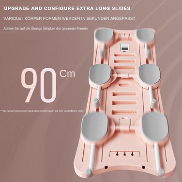 Дошка для пілатесу Smileshiney для дому, Pilates Glide Board-Дошка для вправ Pilates Glide Багатоцільовий самокат, складаний тренажер для домашніх тренувань Core для надання рожевої форми всьому тілу