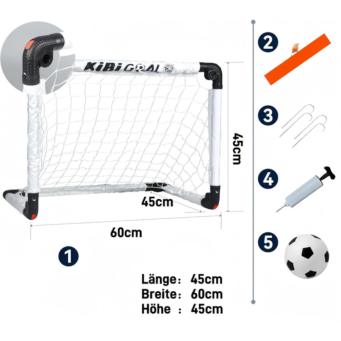 Ворота дитячі KiBiGOAL 60x45/90x60/115x80см для приміщень і вулиці