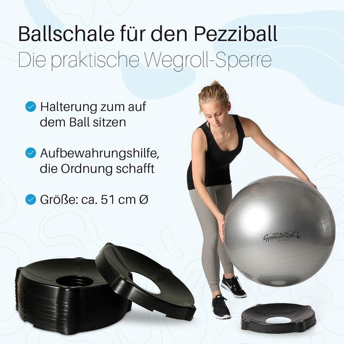 М'яч Pezzi Ball MAXAFE 42 см з Bowl & Pump, Lightblue