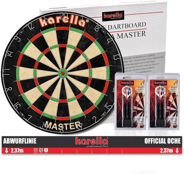 Майстер-набір Karella Dartboard турнірна дошка, 2 набори дротиків