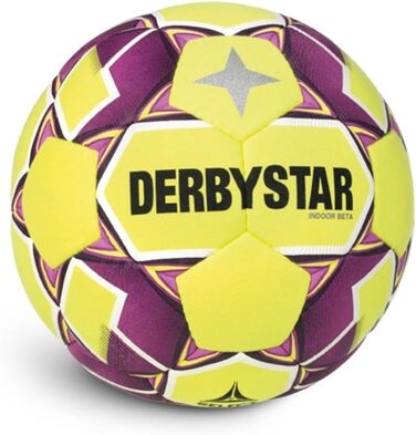 Футбольний м'яч Derbystar Indoor Beta v24 розмір 5 жовто-фіолетовий