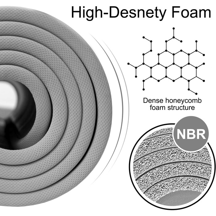 Килимок для йоги без фталатів - нековзний і легкий для суглобів спортивний килимок для йоги Пілатес Спортивний фітнес-килимок Гімнастичний килимок з ременем для перенесення Килимок для пілатесу 183 * 61 * 1 см Килимок для вправ (сірий-3)