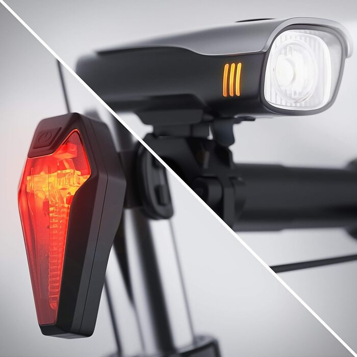 LED велосипедне світло з акумулятором, набір передньої та задньої фари, сертифікат StVZO, швидке кріплення, ліхтар для велосипеда