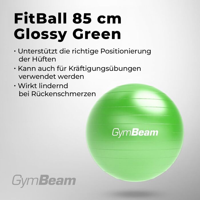 М'яч для вправ GymBeam 85 см з насосом, знімає біль (зелений)