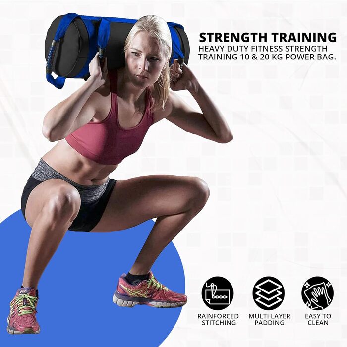 Груша MaxStrength з наповнювачем, 5-25 кг, кроссфіт, ММА, чорний/синій