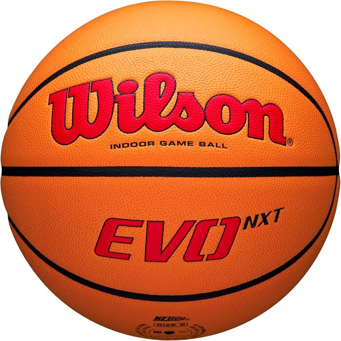 Офіційні баскетбольні м'ячі WILSON NCAA Evo NXT у приміщенні, розміри 6 і 7 розмір 7 - 29.5 (червоний/помаранчевий, розмір 6 - 28.5')