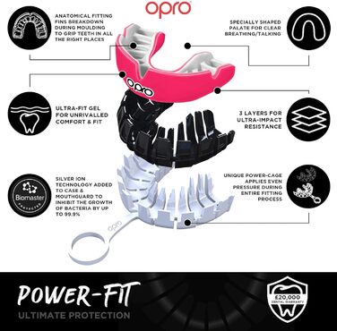 Капа OPRO Power Fit для регбі, хокею, ММА, боксу, баскетболу та інших контактних видів спорту дорослих темно-синя