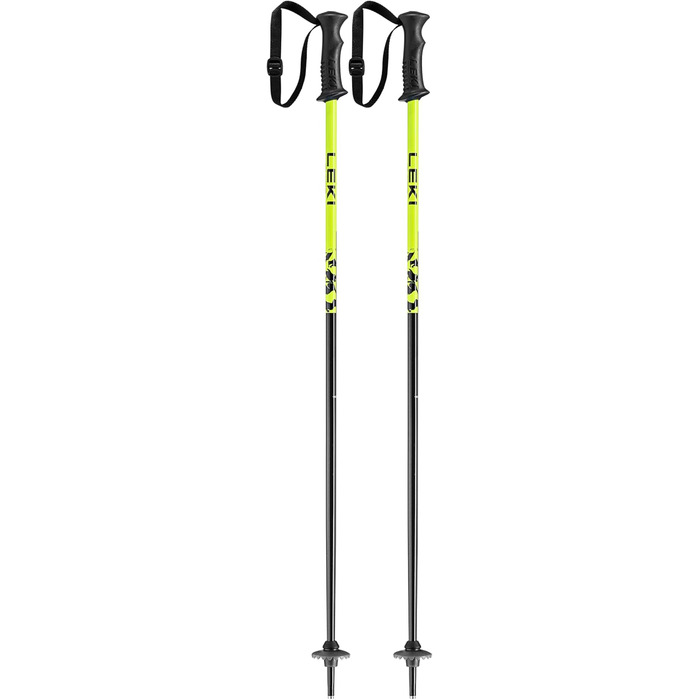 LEKI Lightning 3D лижні рукавички з пальцями, чорні/жовті/білі, 100 см