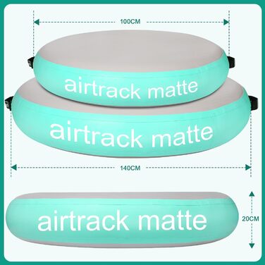 Надувний гімнастичний мат Airtrack Airspot, висота 20 см, діаметр 100/140 см, тумблінг барель для тренувань
