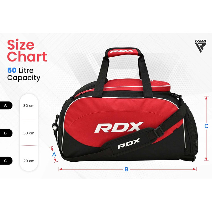 Сумка RDX з відділенням для взуття Рюкзак Duffle Bag червоний