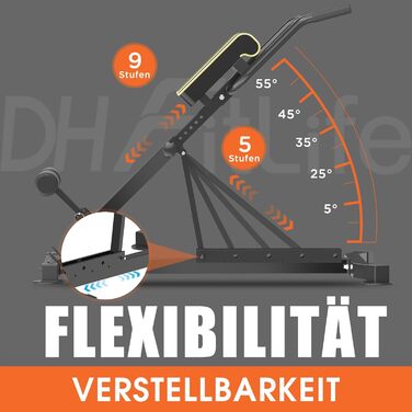 DH FitLife 5-в-1 тренажер для спини та пресу, гіперекстензія, складаний римський стілець до 150 кг, багатофункціональна лавка для вправ і гантелей для дому