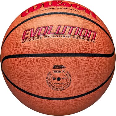 Баскетбольні м'ячі для гри в приміщенні WILSON Evolution, розмір 5, розмір 6 і розмір 7 помаранчевий 7