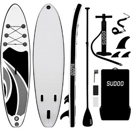 Надувна SUP-дошка SUDOO 10'/10.5'/11' x30/33'' x6'' ультралегка для дорослих і підлітків, з рюкзаком, насосом, веслом, страховкою, трійним кілем