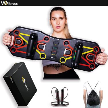 Дошка для віджимань WA Fitness Push Up Board багатофункціональна чорна