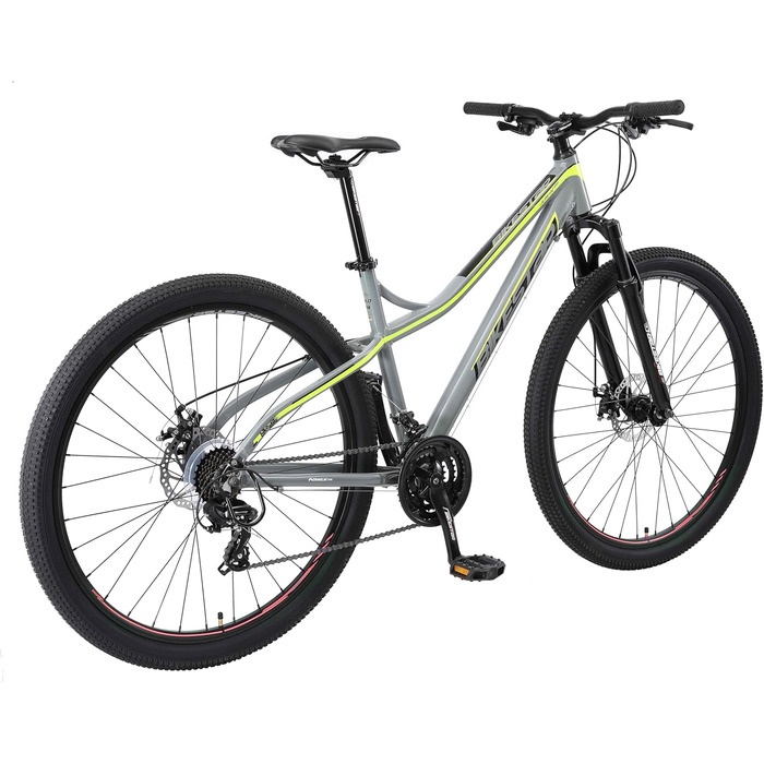 Алюмінієвий гірський велосипед BIKESTAR Hardtail Shimano 21 швидкісна трансмісія, дискові гальма 26, 27.5, 29 дюймові шини 16, 17, 18 дюймова рама Alu MTB ПРОБНА ВЕРСІЯ БЕЗ РИЗИКУ (29 дюймів Дискове гальмо, сірий і жовтий)