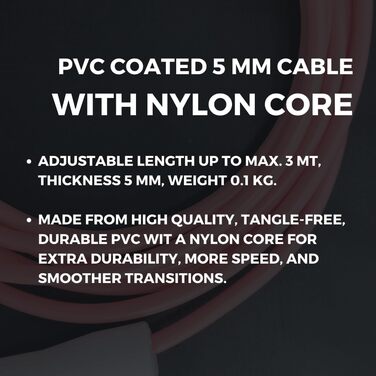 Скакалка Elevate Speed Rope MAX, професійна, міцний ПВХ з нейлоновим осердям, 5 мм, довжина до 3 м, посилені ручки