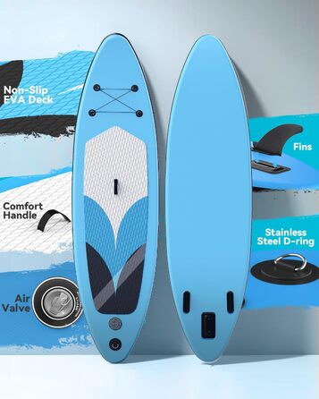 Надувна SUP-дошка 320x76x15 см для дорослих, ультралегкий комплект із регульованим веслом, ручним насосом, плавником і рюкзаком