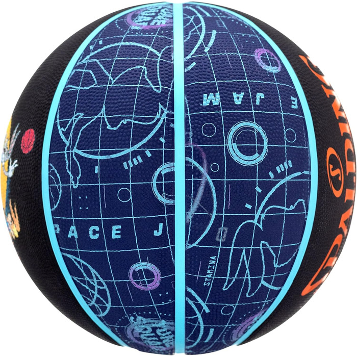 Куля для корту Spalding Space Jam Tune 84560Z Жіночі, дитячі, чоловічі баскетбольні м'ячі 84560Z7 Чорний ЄС (7 Велика Британія)