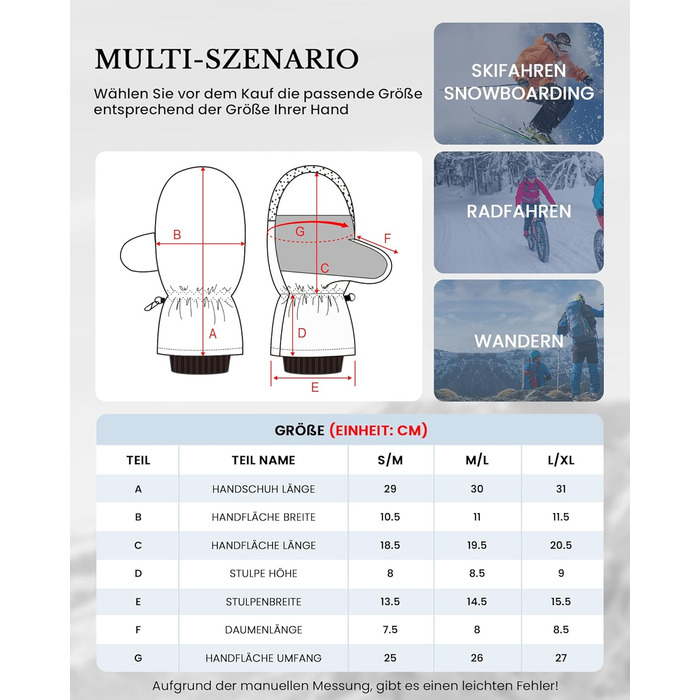 Рукавички Caracaleap Водонепроникні зимові M-L Black