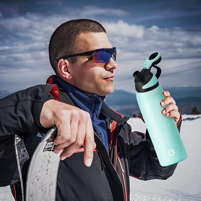 Термобутилка Fjbottle з нержавіючої сталі, 600/800/1000 мл, ізольована, вакуумна, з магнітною кришкою, BPA-free, для спорту, роботи та подорожей, для гарячих і холодних напоїв