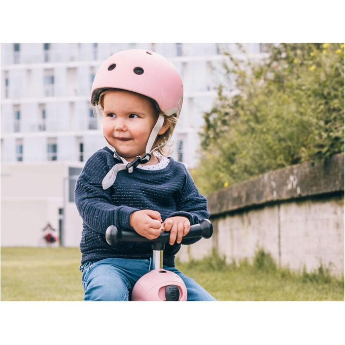 Дитячий шолом Scoot and Ride з регульованими ремінцями, матове покриття, розмір XXS, LED-світло, м'яка флісова підкладка для захисту