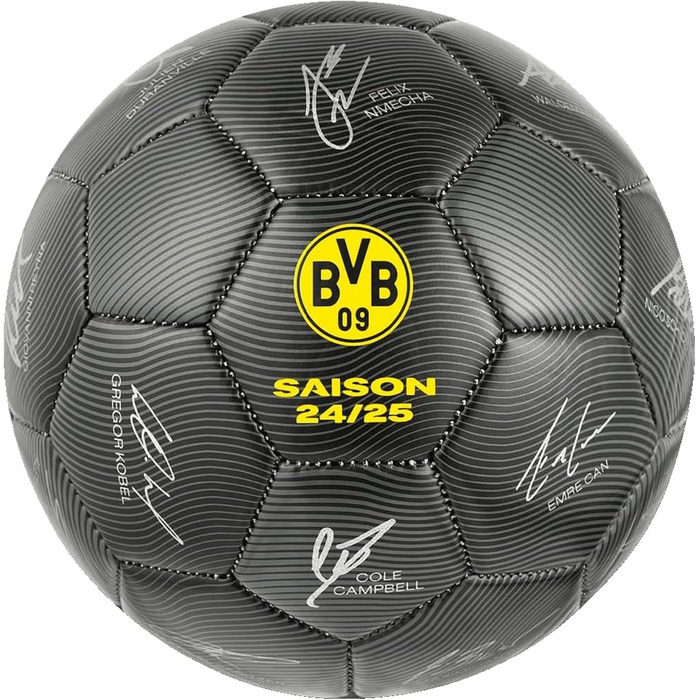 Футбольний м'яч Borussia Dortmund BVB 2024/25 з автографами, жовтий, розмір 5