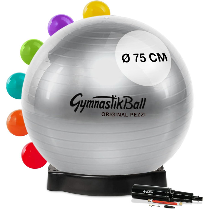 М'яч Pezzi Ball Standard w. Bowl & Pump (75см, антрацит)