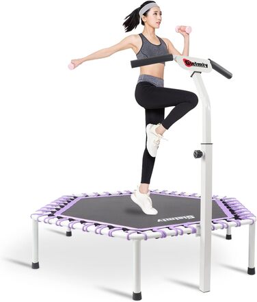 Для дорослих - максимальне навантаження 150 кг Фіолетовий, 48 Silent Mini Trampoline Bandgee Rebounder Jumping Cardio Trainer Workout