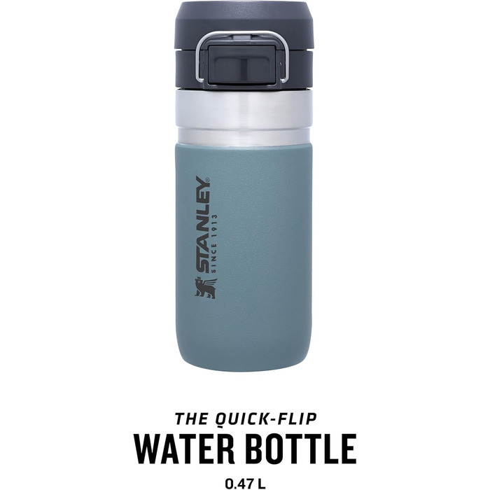 Термос-пляшка Stanley Quick Flip з нержавіючої сталі, 7+ годин холод, BPA-free, герметична, для води, зручна кришка, придатна для миття в посудомийці