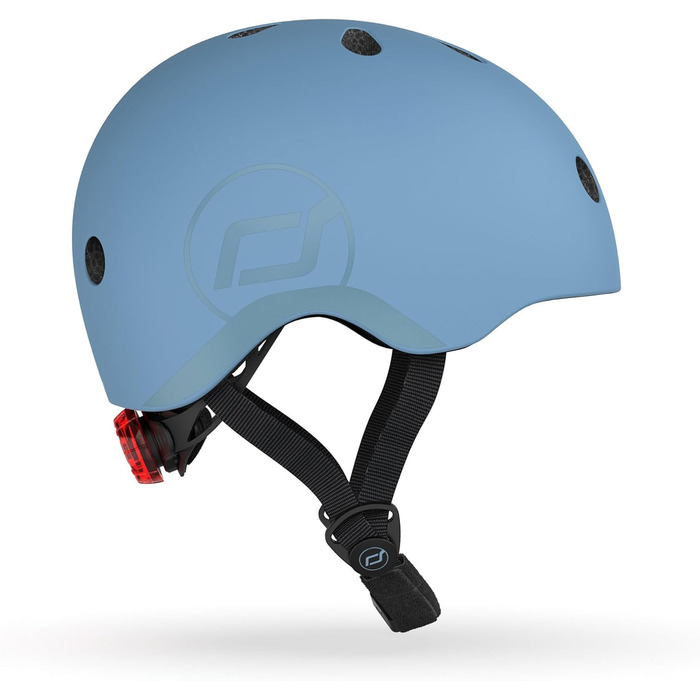 Дитячий шолом Scoot and Ride з регульованими ремінцями, матове покриття, розміри S і M, LED-світло, м'яка флісова підкладка для безпеки