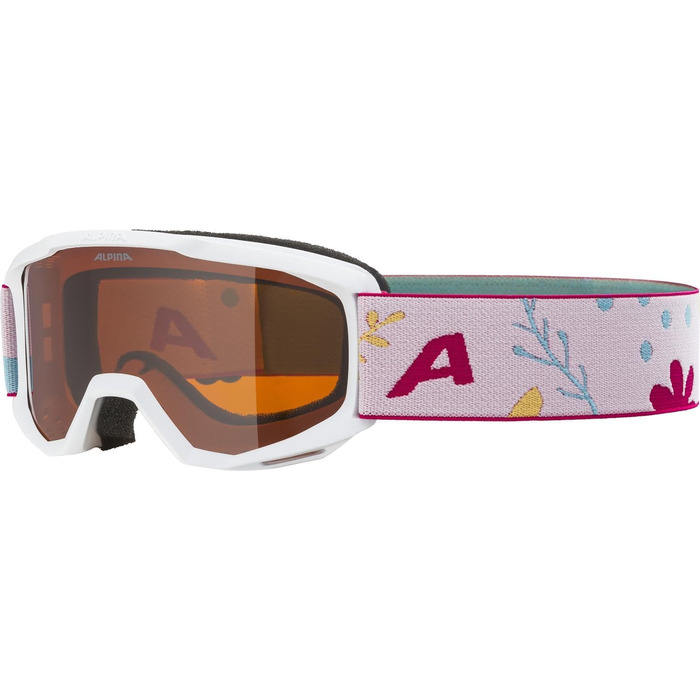 Окуляри ALPINA Unisex Kid, Piney Ski Goggles, матові з білими квітами