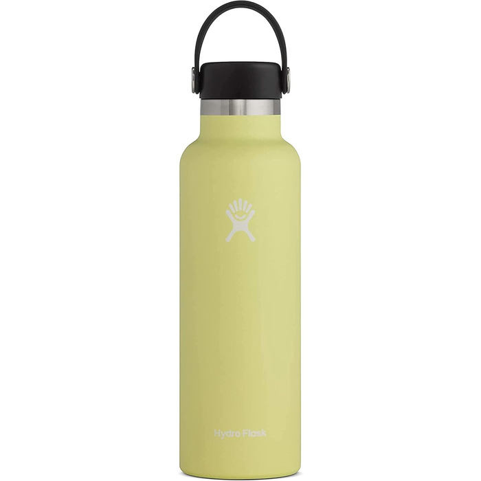 Термобутилка HYDRO FLASK 621 мл з нержавіючої сталі, ізольована спортивна пляшка з герметичною кришкою Flex Cap, стандартна шийка, Pineapple, придатна для миття в посудомийній машині
