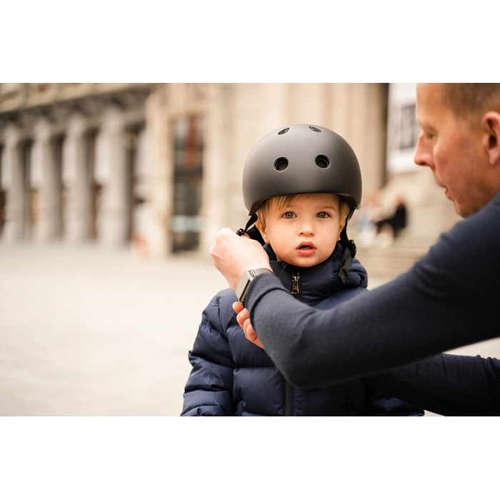 Дитячий захисний шолом Scoot & Ride XXS, чорний/золотий, з LED підсвіткою, регульований
