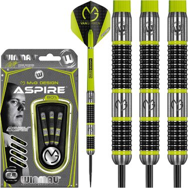 Дротики WINMAU MvG Aspire вольфрамові сталеві наконечники, призма, нейлон