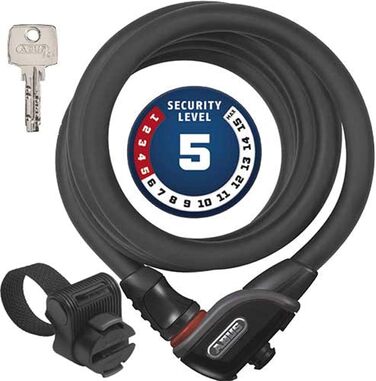 Велозамок ABUS Phantom 8950/180 TexKF з кріпленням, 12/15 мм, рівень безпеки 5, чорний