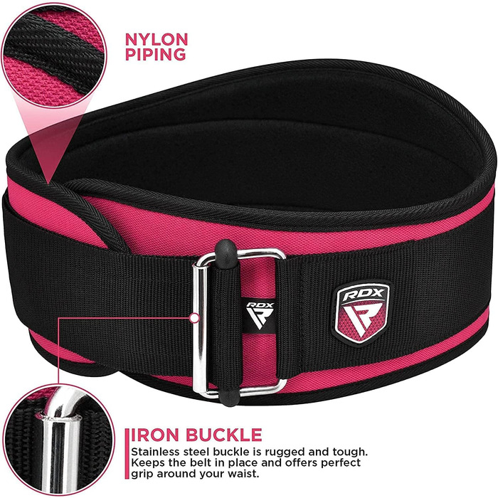 RDX 6.5 Тренувальні пояси Powerlifting Powerlifting Belt (PINK, L)