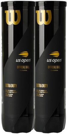 Тенісні м'ячі Wilson US Open, жовті, 2 банки по 4 м'ячі, WRT11752P