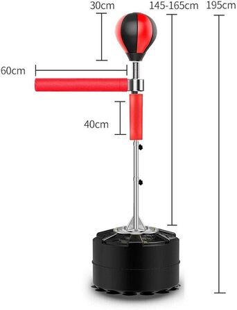 Рефлекторна груша з обертовою штангою Регульована по висоті окремо стояча боксерська груша з підставкою, спідбеги для боксу Мішок для кікбоксингу Боксерське обладнання для дітей, підлітків, дорослих, які тренуються вдома